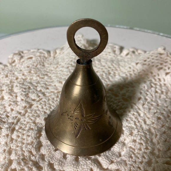 Vintage Brass Bell with Bird Design - Picture 4 of 5